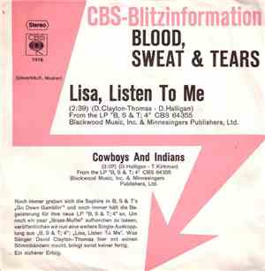 Blood, Sweat & Tears - Lisa, Listen To Me
