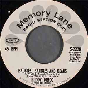 Buddy Greco - Baubles, Bangles And Beads / Get Me To The Church On Time