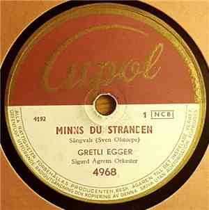 Gretli & Ruedi Egger With Sigurd Ågrens Orkester - Minns Du Stranden / Vild ...