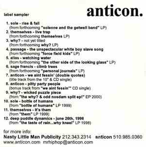 Various - Anticon Label Sampler