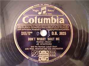 Jo Stafford & Norman Luboff Choir With Paul Weston And His Orchestra - Around The Corner / Don't Worry 'Bout Me