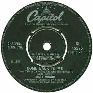 Matt Monro - Come Back To Me