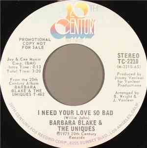 Barbara Blake & The Uniques - I Need Your Love So Bad