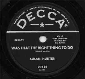 Susan Hunter - Was That The Right Thing To Do