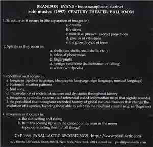 Brandon Evans  - Solo Musics  Century Theater Ballroom NYC