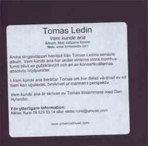 Tomas Ledin - Vem Kunde Ana