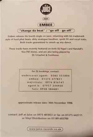 Embee - Change Da Beat / Go Off - Go Off