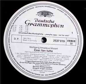 Wolfgang Amadeus Mozart, Eugen Jochum - Così Fan Tutte (Opernquerschnitt)