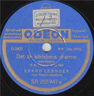 Zarah Leander Med Odeon-Orkestern - Det Är Kärlekens Charme / Du Ä' Så Väld ...