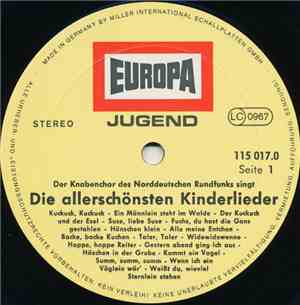 Der Knabenchor Des Norddeutschen Rundfunks - Die Allerschönsten Kinderliede ...