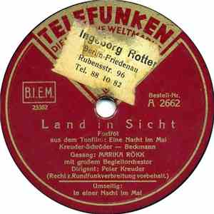 Marika Rökk - Land In Sicht / In Einer Nacht Im Mai