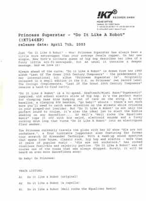 Princess Superstar - Do It Like A Robot