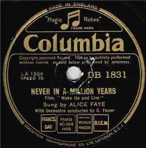 Alice Faye - Never In A Million Years / Goodnight My Love