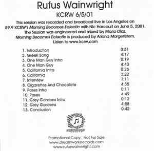 Rufus Wainwright - KCRW 6/5/01
