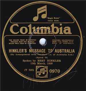 Bert Hinkler - Hinkler's Message To Australia / Incidents Of My Flight