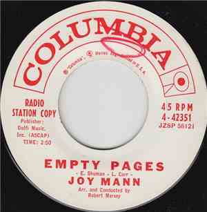 Joy Mann  - Empty Pages