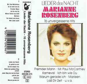 Marianne Rosenberg - Lieder Der Nacht - 16 Unvergessene Hits
