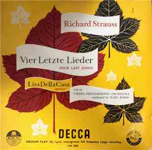 Richard Strauss, Lisa Della Casa, Wiener Philharmoniker, Karl Böhm - Vier L ...