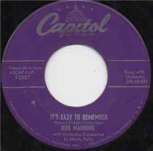 Bob Manning  - It's Easy To Remember / I Feel So Mmmm
