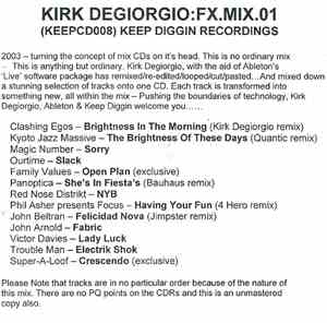 Kirk Degiorgio - FX.MIX.01