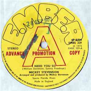 Mickey Stevenson - I Need You So / I'm On My Way Back To You