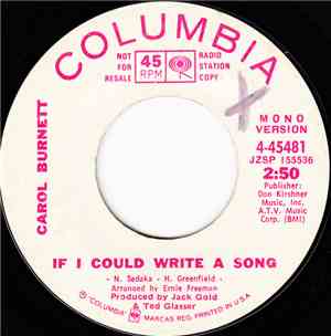 Carol Burnett - If I Could Write A Song