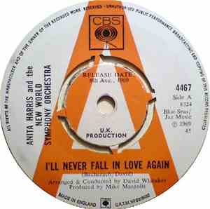 Anita Harris And The New World Orchestra - I'll Never Fall In Love Again /  ...