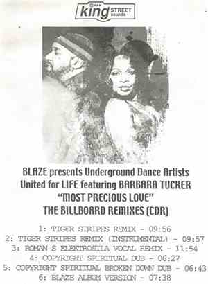 Blaze Presents Underground Dance Artists United For Life Featuring Barbara  ...