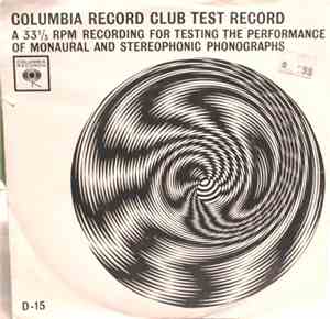 No Artist - Columbia Record Club Test Record
