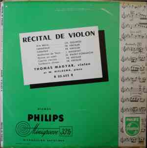 Thomas Magyar Et W. Hielkema - Récital De Violon
