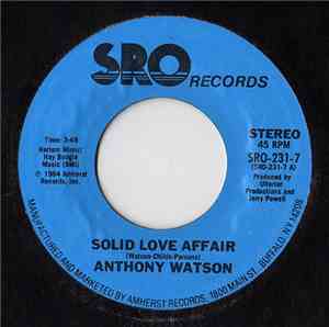 Anthony Watson  - Solid Love Affair / I Can't Stop This Feeling