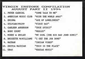 Various - Virgin Instore Compilation August Part II 1994
