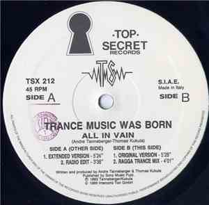 All In Vain - Trance Music Was Born