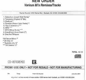 New Order - Various 80's Remixes/Tracks