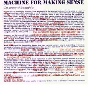 Machine For Making Sense - On Second Thoughts