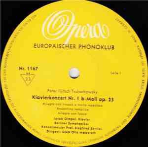 P. Tschaikovsky / Jacob Gimpel, Berliner Symphoniker, Prof. Siegfried Borri ...