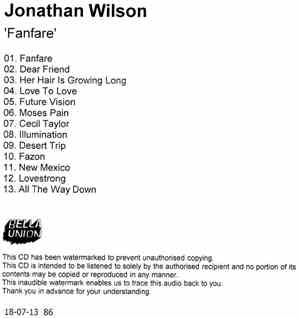 Jonathan Wilson - Fanfare