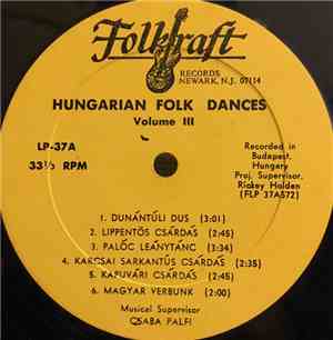 Various - Hungarian Folk Dances III.