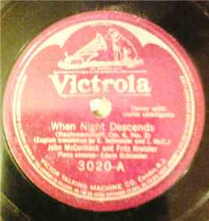 John McCormack  And Fritz Kreisler - When Night Descends / O Cease Thy Sing ...