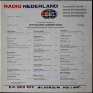 Various - Netherlands Chamber Music