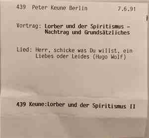 Peter Keune - Lorber Und Der Spiritismus - Nachtrag Und Grundsätzliches