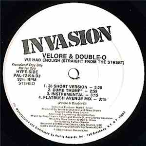 Velore & Double-O - We Had Enough (Straight From The Street) / We're Gonna  ...
