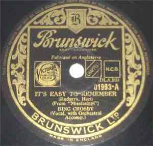 Bing Crosby - It's Easy To Remember / Swanee River