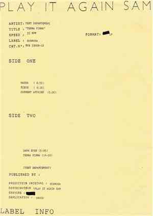 Test Dept. - Terra Firma