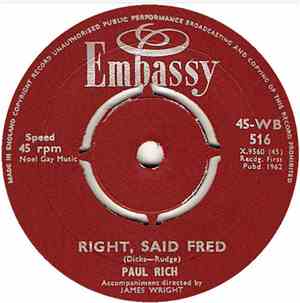 Paul Rich - Right, Said Fred / Our Favourite Melodies