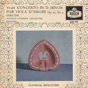 Vivaldi, Sabatini, London Chamber Orchestra, Bernard - Concerto In D Minor  ...