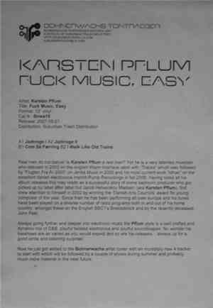 Karsten Pflum - Fuck Music, Easy