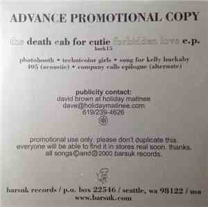 Death Cab For Cutie - The Death Cab For Cutie Forbidden Love E.P.