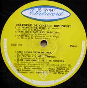 Various - Culegere De Cîntece Românești