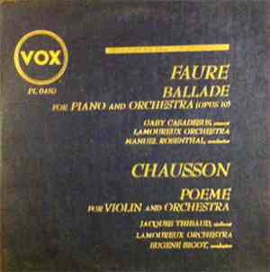 Gabriel Fauré  Gaby Casadesus With Lamoreux Orchestra Conducted By Manuel R ...